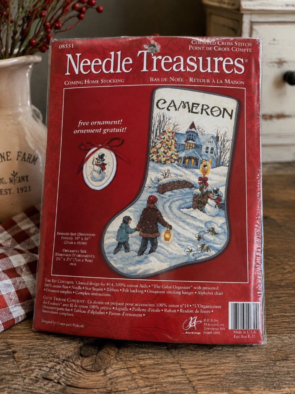 Vintage Needle Treasures "Coming Home Stocking" Counted Cross Stitch Kit #08551